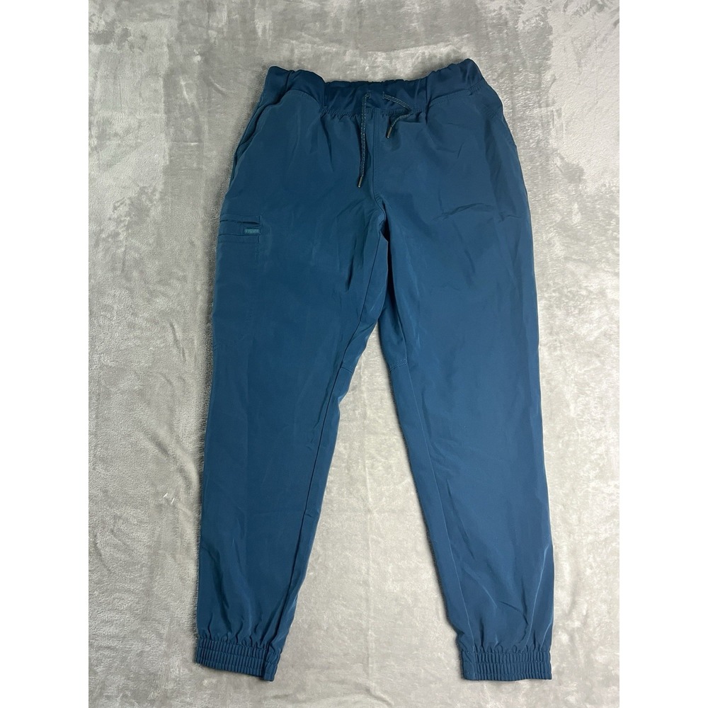 Euphoria Womens Scrubs Large Blue Jogger Drawstring Medical Uniform Cargo